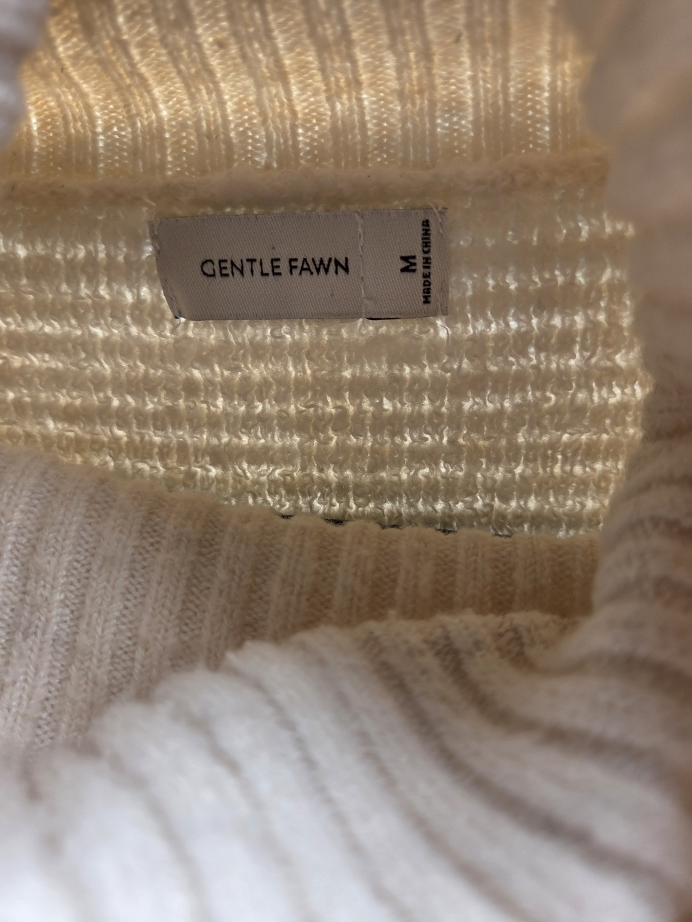 Gentle Fawn Cream Ribbed Cowl Neck Sweater - Picture 3 of 3